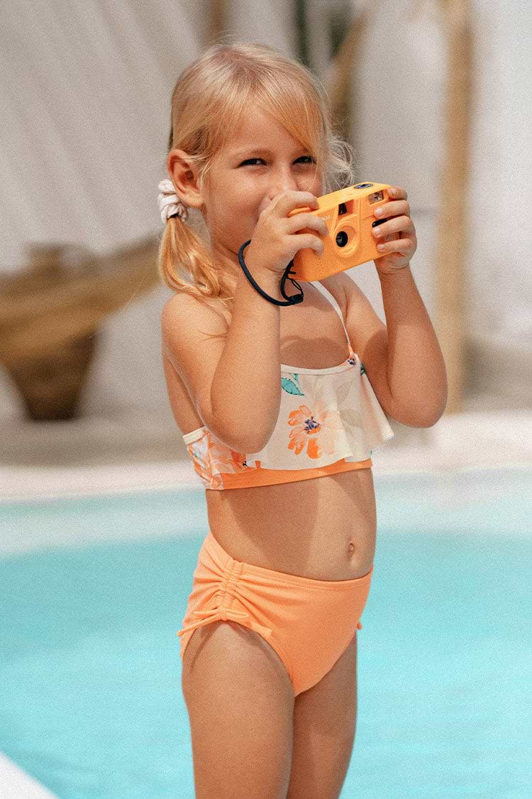 Bikini bandeau à volants pour fille