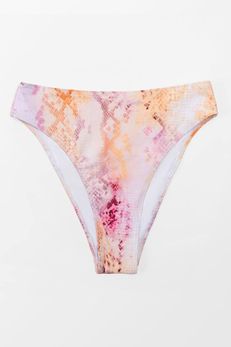 Bas de bikini taille haute à jambe haute