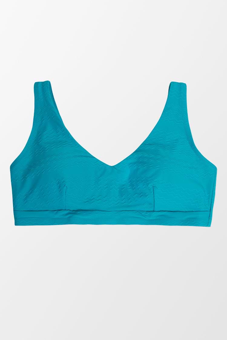 Haut de bikini grande taille Ainhoa bleu sarcelle avec crochet dans le dos