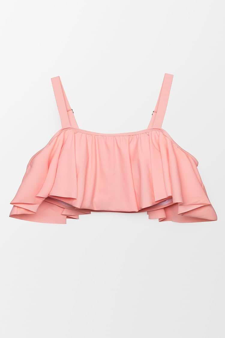 Top de Bikini Lucy Pink con Olanes Talla Grande