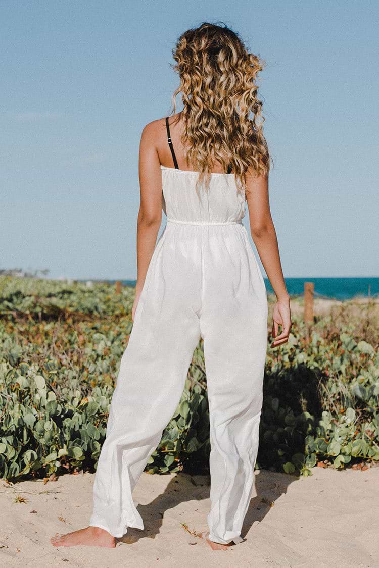 White Bandeau Jumpsuit