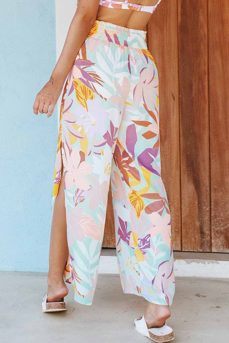 Leafy Elastic Waisted Pants