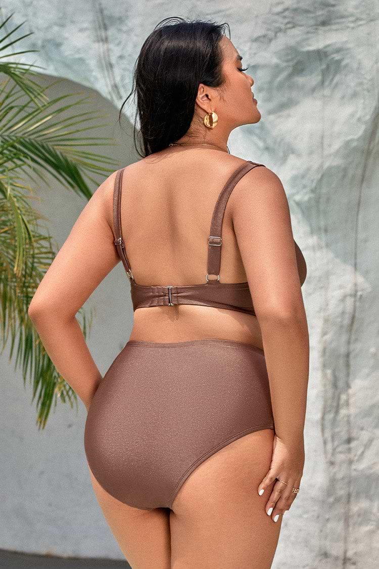 Strawberry Fields Forever Conjunto de bikini de Talla grande Cintura alta Cierre de gancho trasero