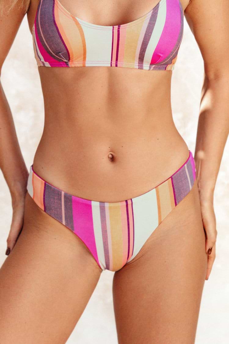 Nikita Striped Low Waisted Reversible Bikini Bottom