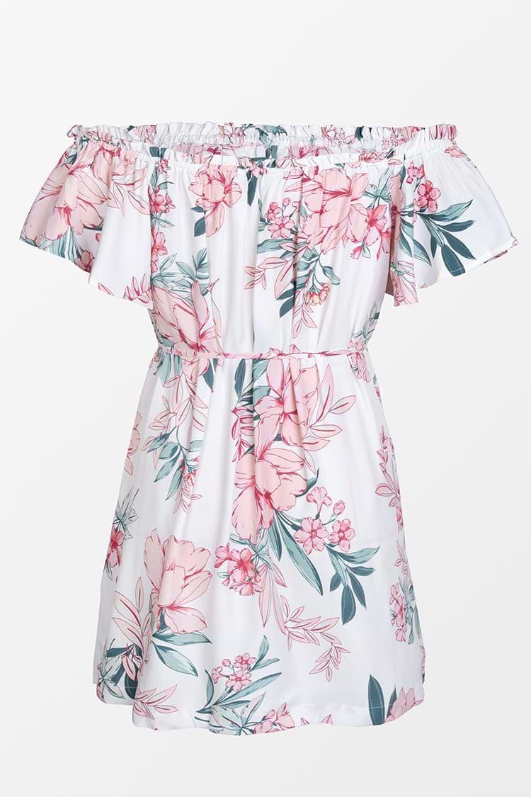 Candace Floral Frill Tie Waist Short Dress