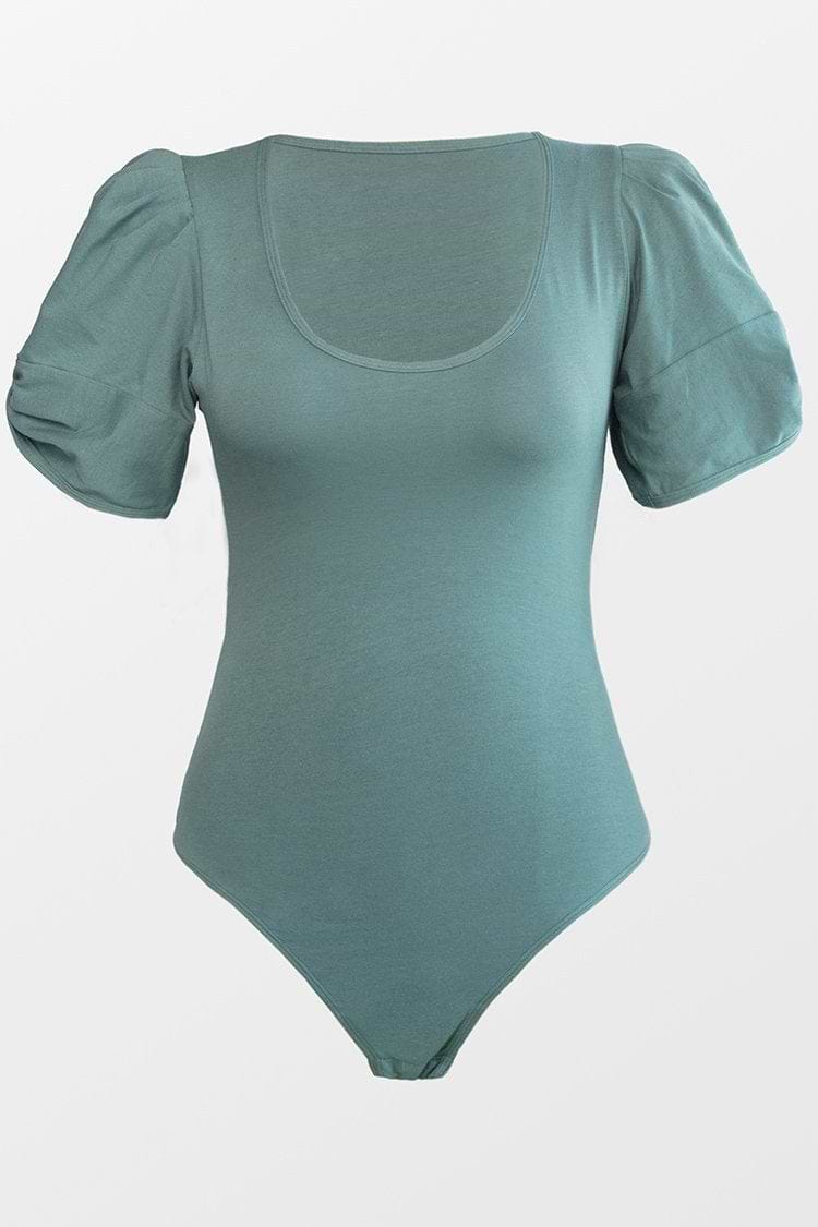 Body Ann con Cuello Redondo Mangas Abullonadas