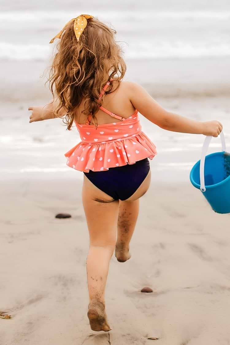 Tankini Amalia con Olanes y Tirantes Cruzados para Niñas e Infantes