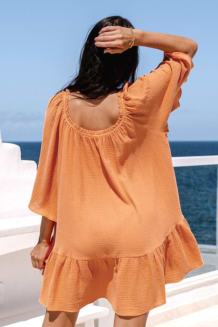 Sarina Round Neckline Ruffled Cover Up