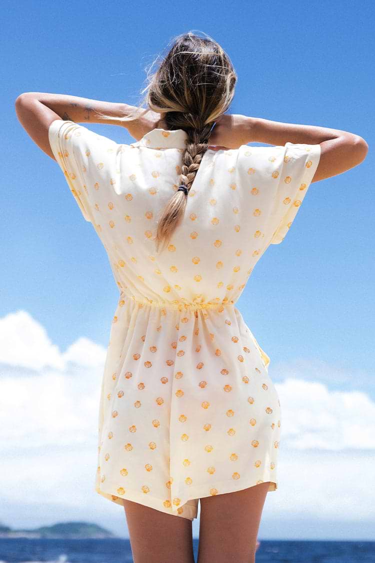 Anastasia Shell Print Tie Waist Romper