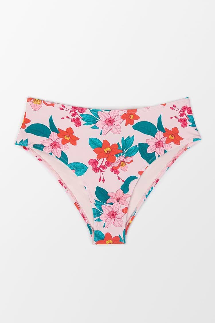 Floral Mid Waisted Bikini Bottom