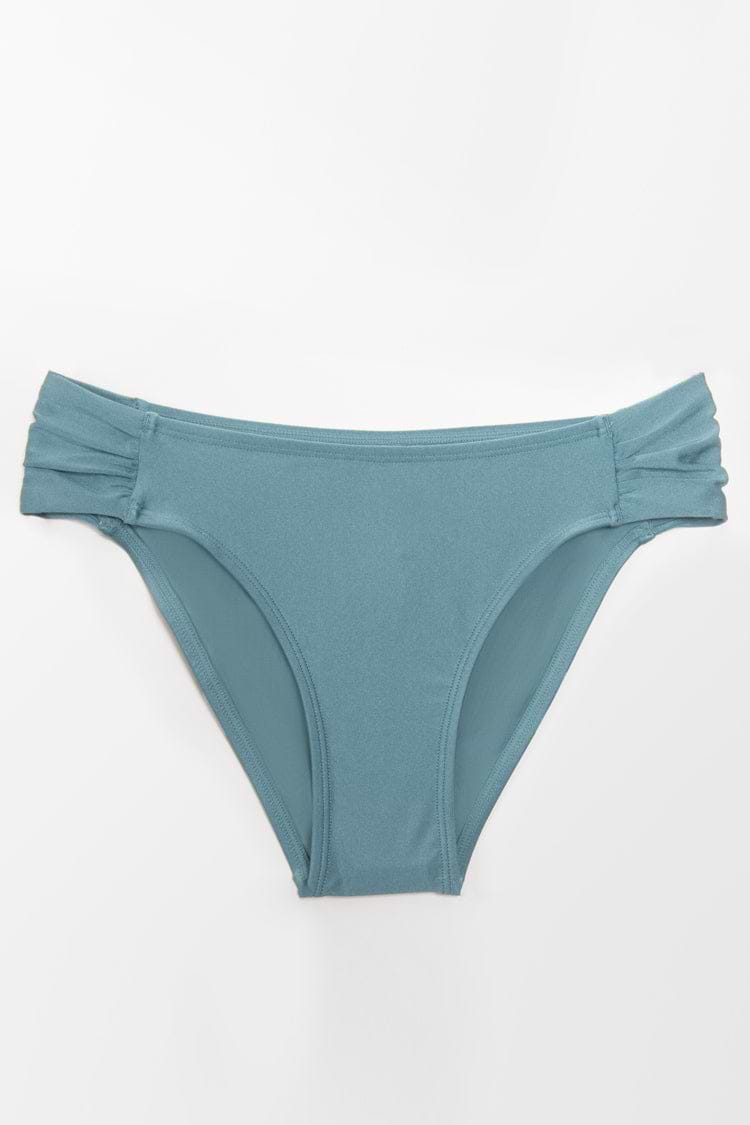 Shangrila Solids Shirred Tab Hipster Bikini Bottom