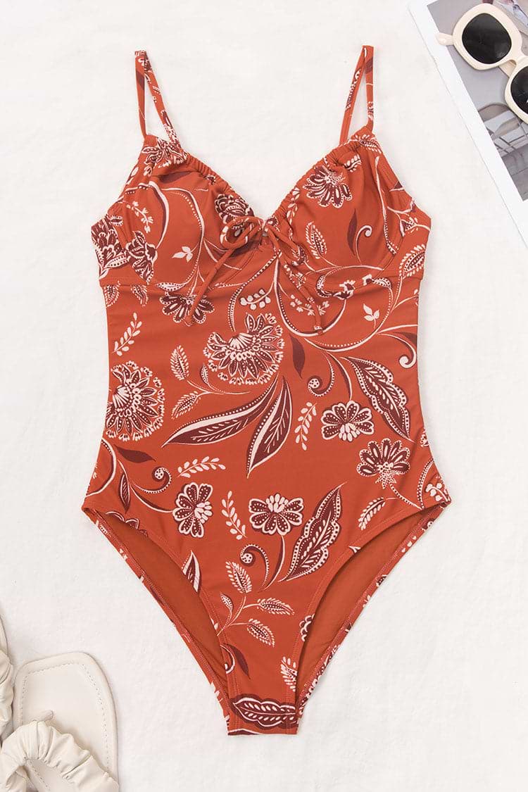 Boho Badeanzug mit Bügel zum Binden vorne