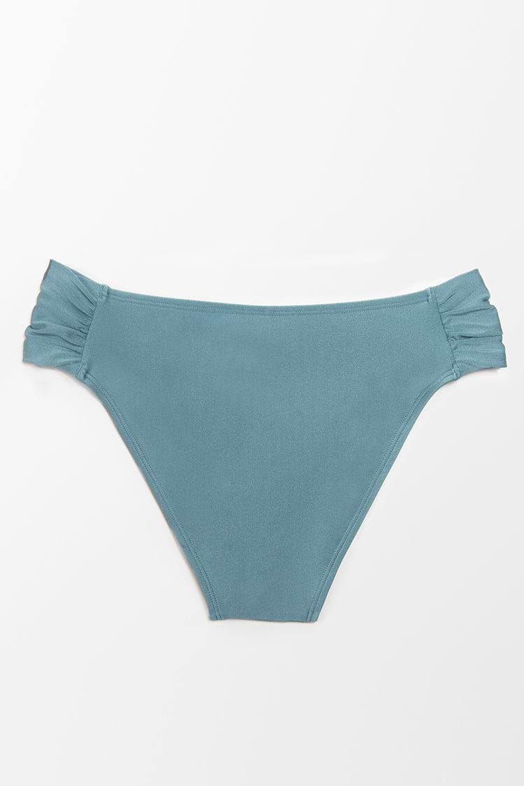 Shangrila Solids Shirred Tab Hipster Bikini Bottom