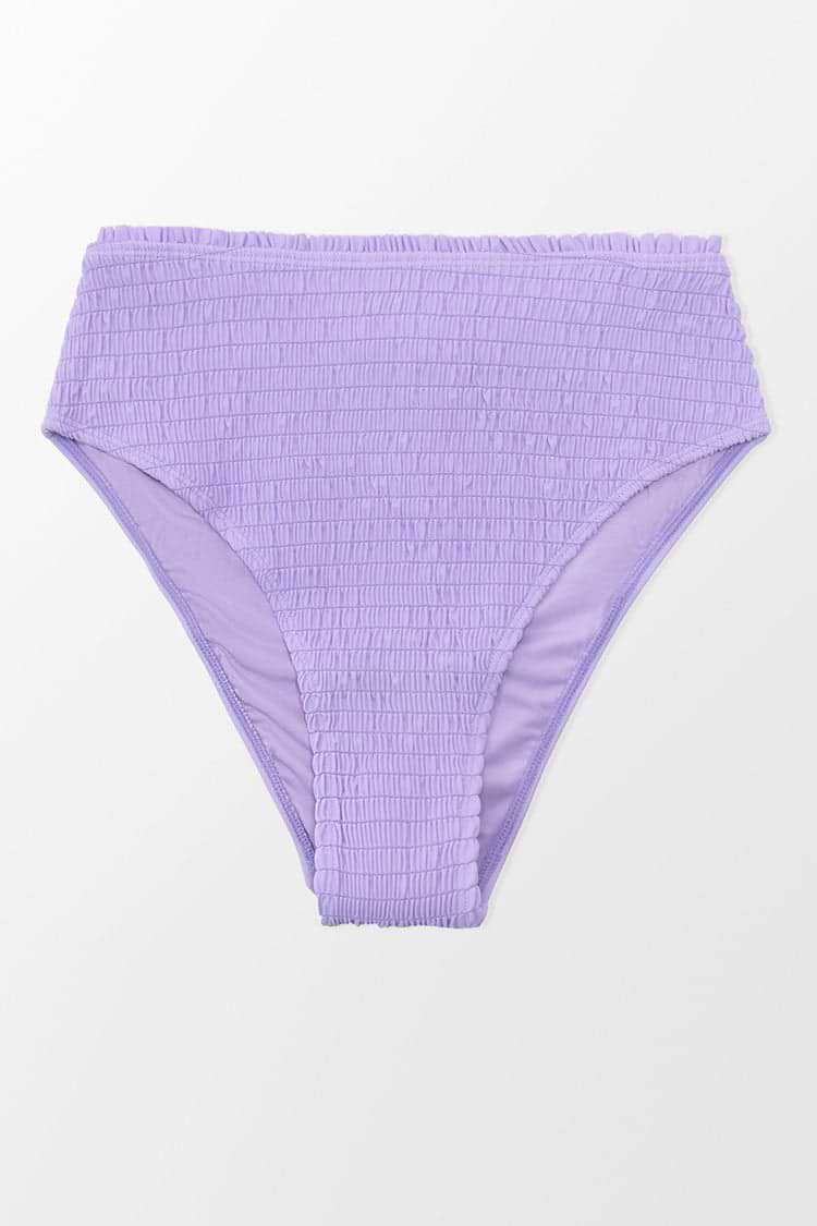 Allyssa High Waisted Smocked Frill Bikini Bottom