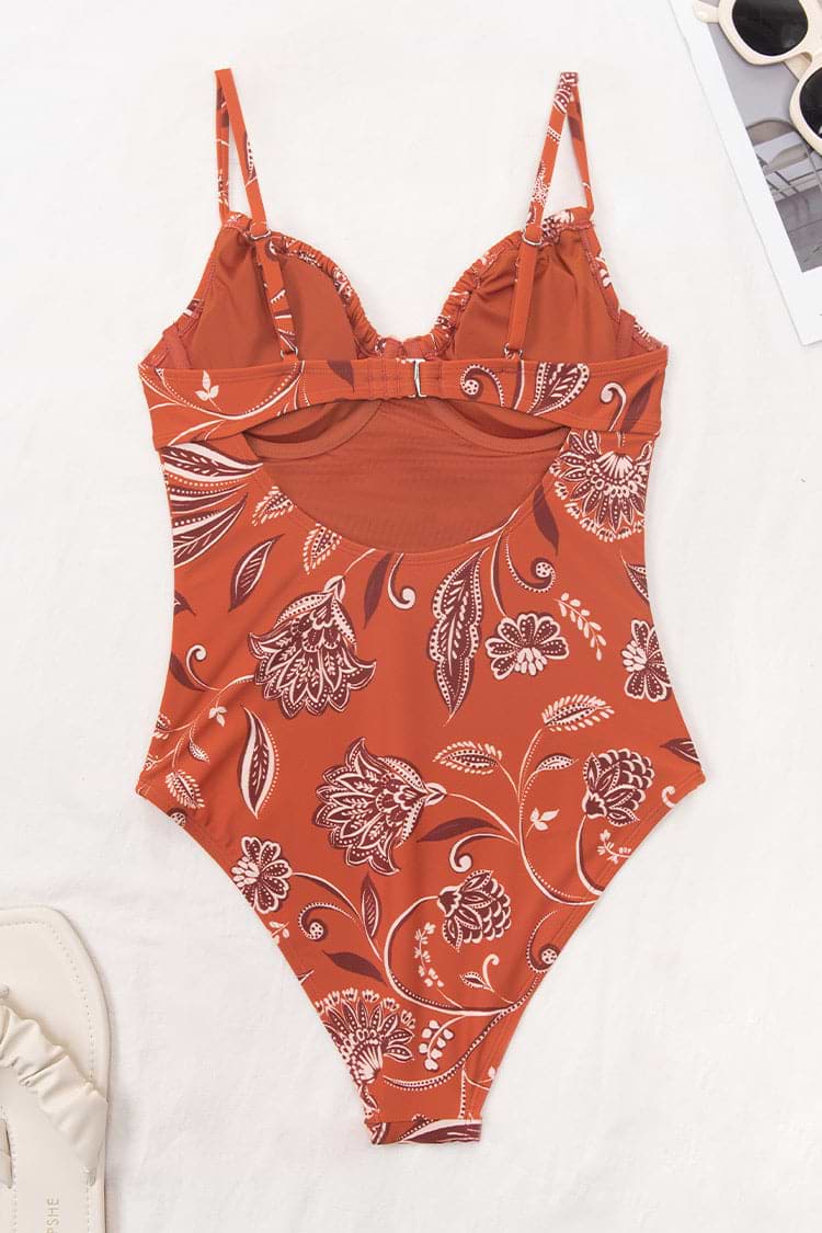 Boho Badeanzug mit Bügel zum Binden vorne