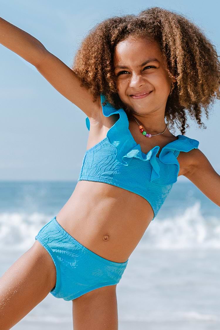 Summer Of Love Conjunto de bikini con escote scoop y volantes para chicas