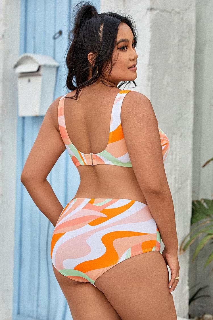 Plus Size Tummy Control Multi Bikini Swimsuit