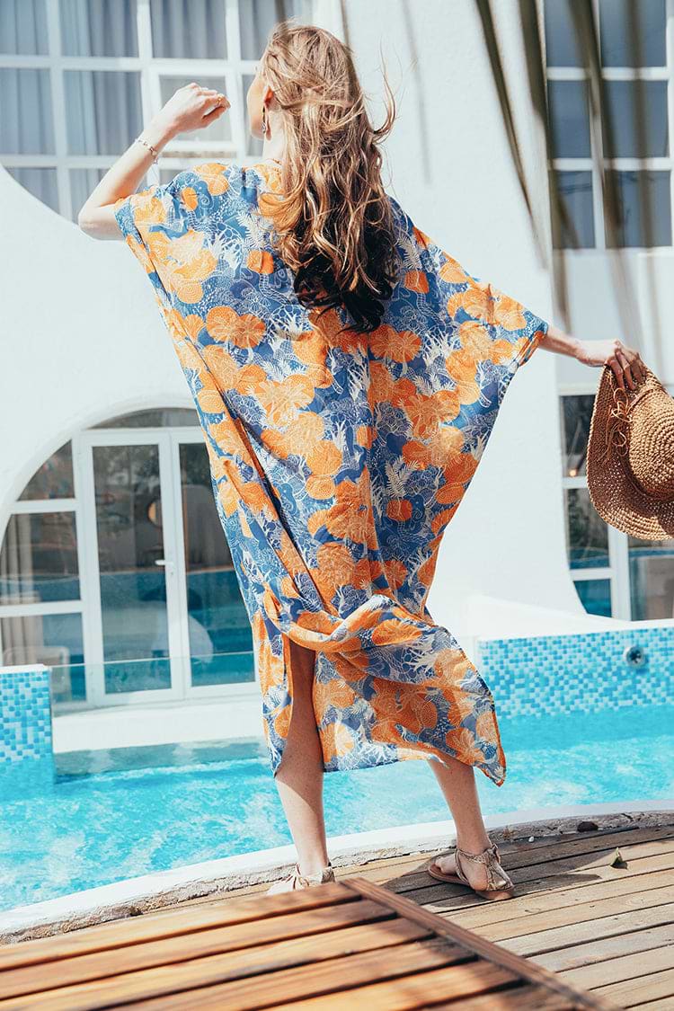 Aquarius V-neck Irregular Hem Cover Up