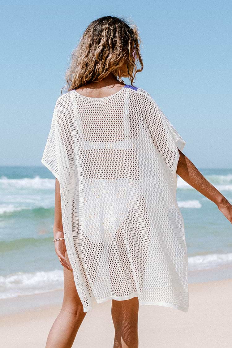 Cover up en crochet avec blocs de couleurs