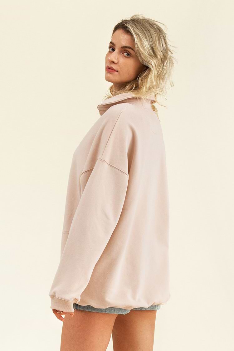 Tutti Frutti Cream Oversized Collared Sweatshirt