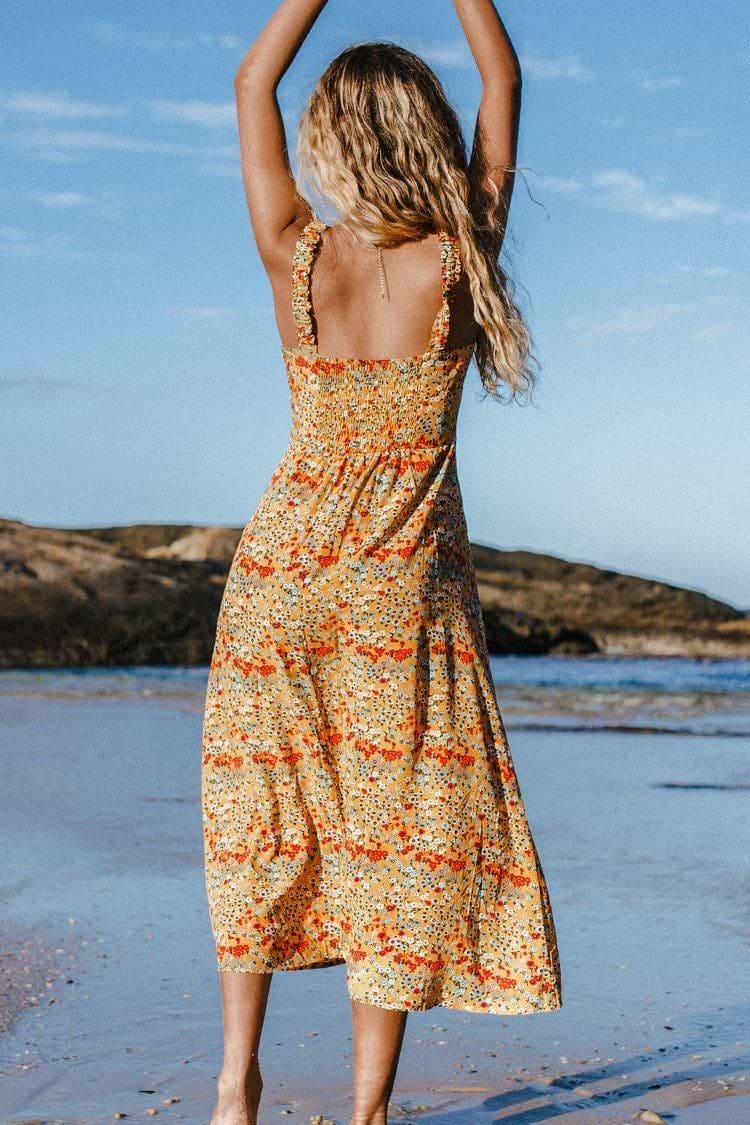 Vestido Maxi Gloria Smock con Nudo