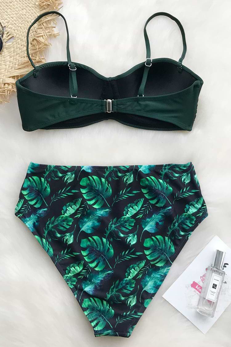 Bikini Estampado Lleno De Verde