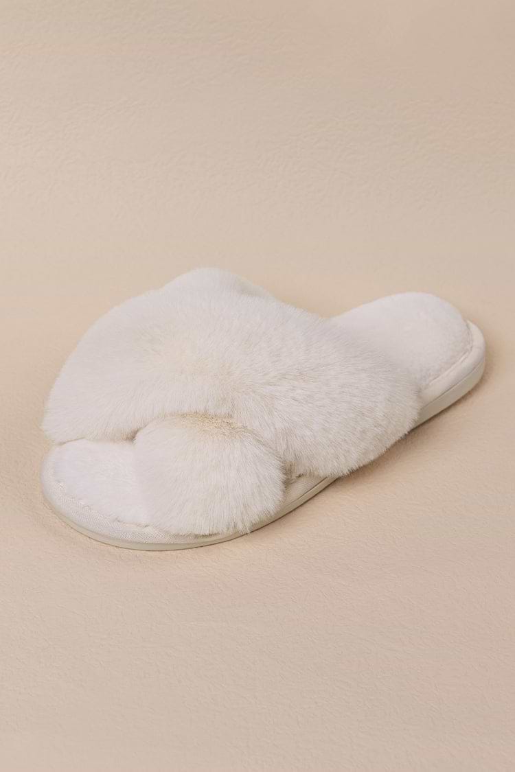 Karter White Cross Strap Slippers