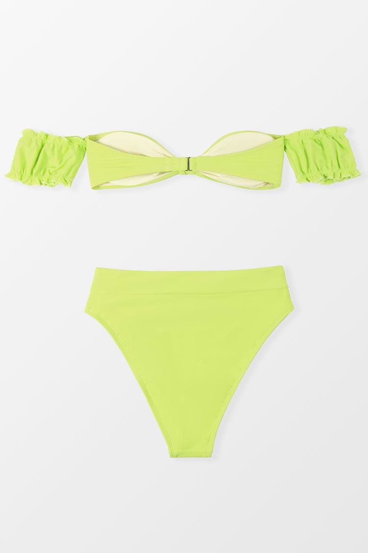 Street Art Bandeau Short sleeve Bikini Set