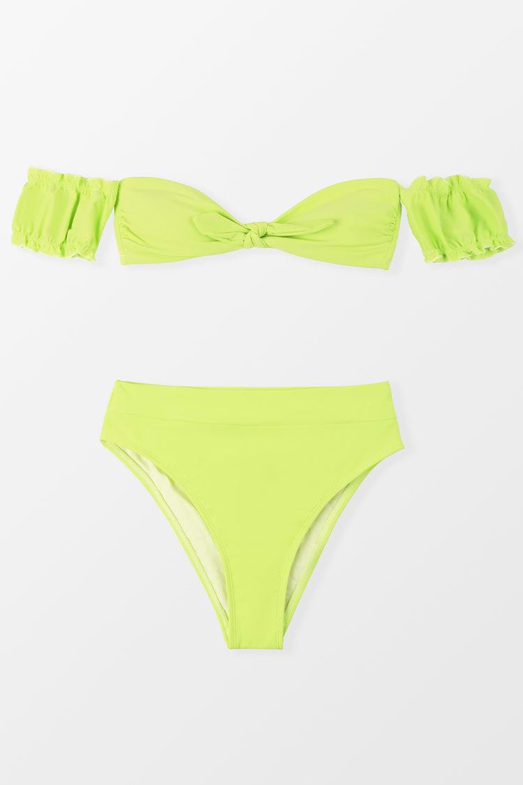 Street Art Bandeau Short sleeve Bikini Set