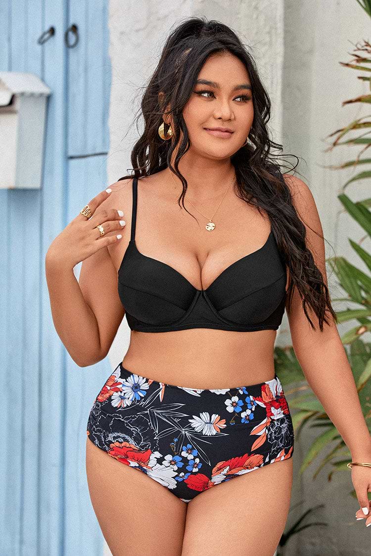Elizabeth Floral Plus Size Bikini Bottom
