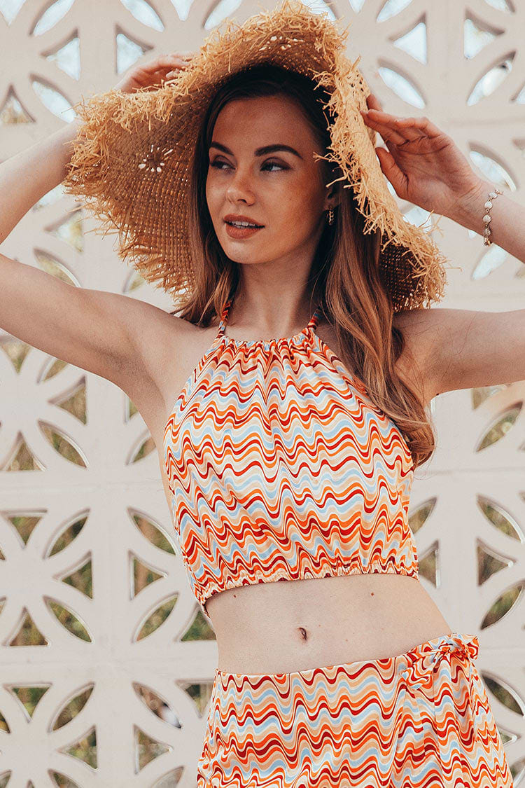 Alva Top corto Pull over con escote halter