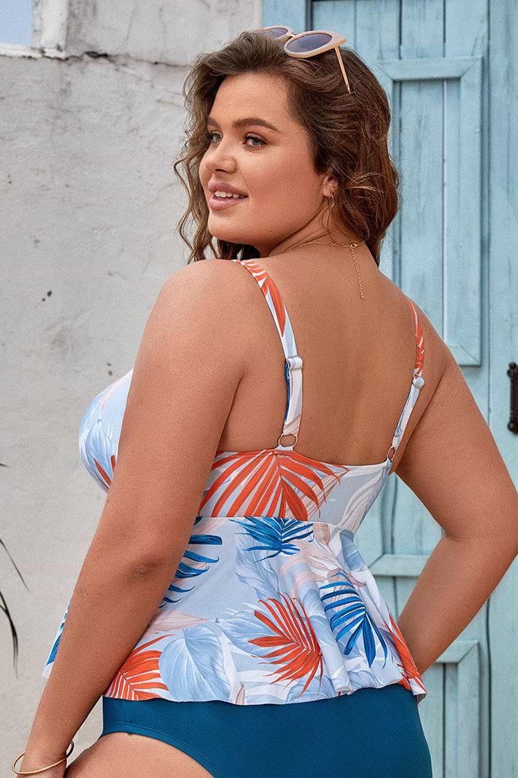 Myra Ruffle Hem Plus Size Tankini Top