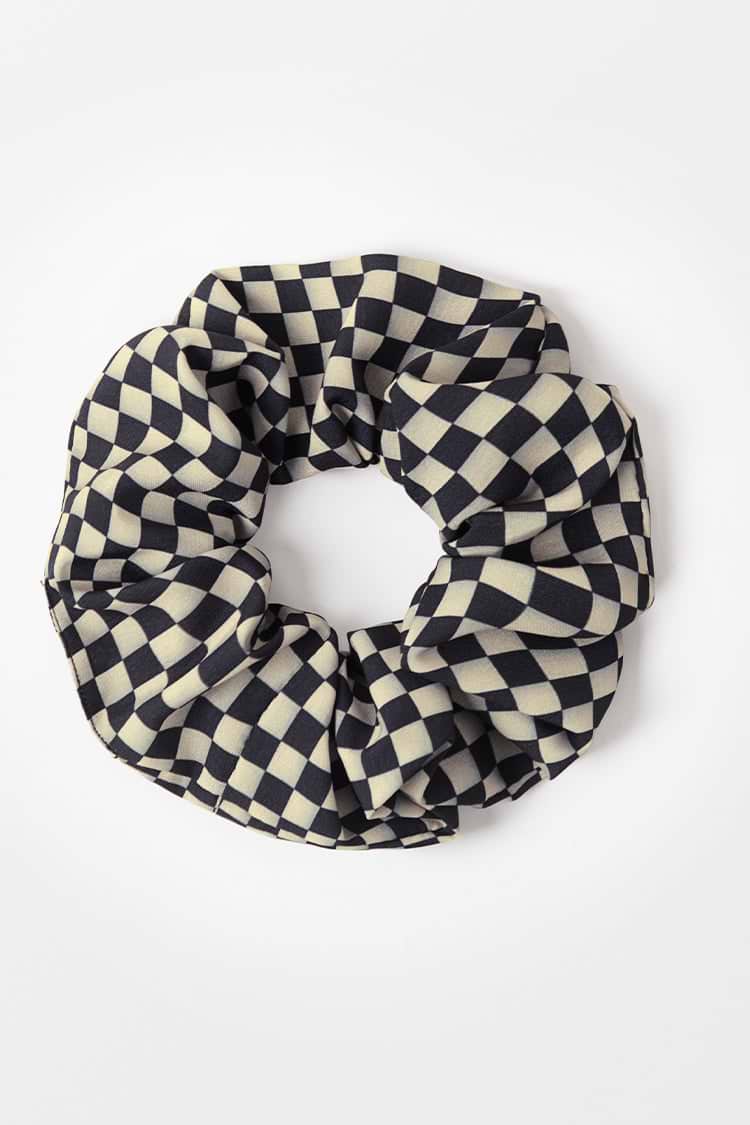 Gingham-Haargummi mit Rüschen