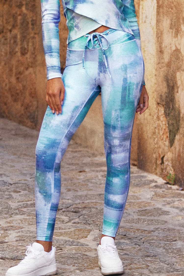 Soft focus Tie Dye Drawstring Leggings