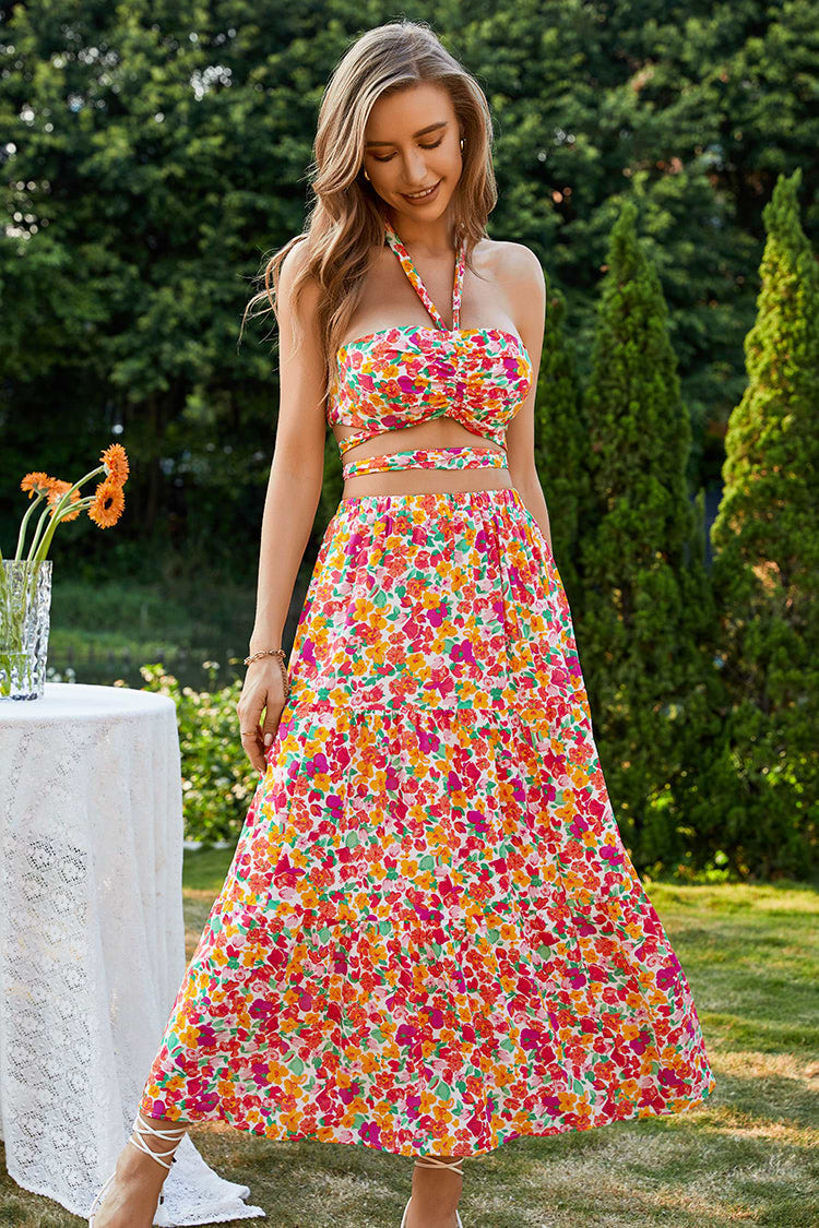 Allegra Vestido plisado en forma de A con cinturón