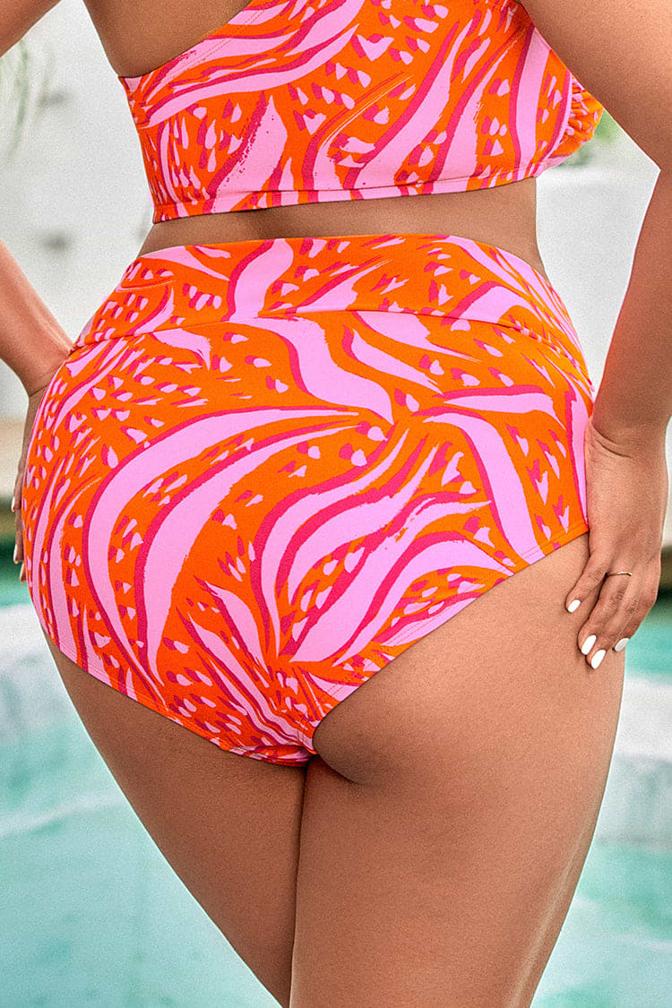 Street Art Bikini Bottom de Talla grande Cintura alta Estampado animal