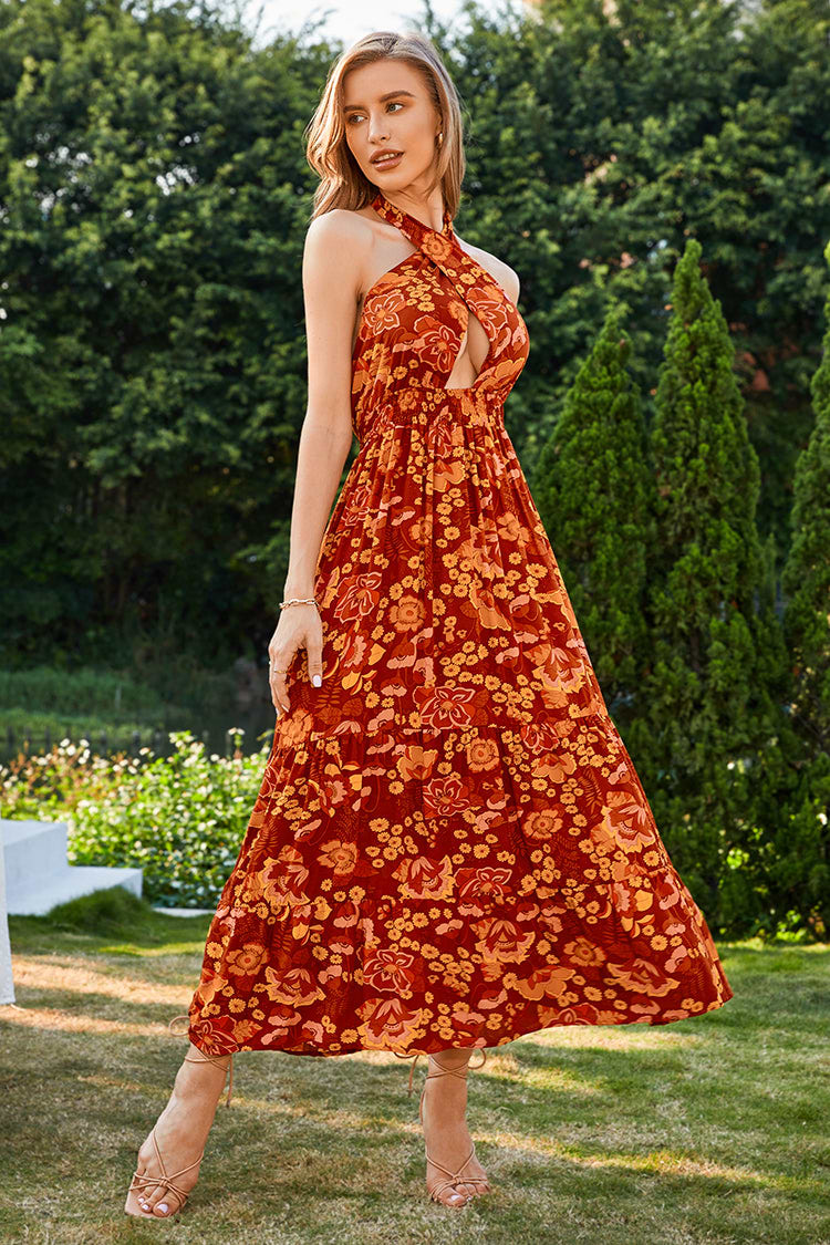 Allegra Vestido en forma de A con Espalda abierta Lazos Cintura elástica