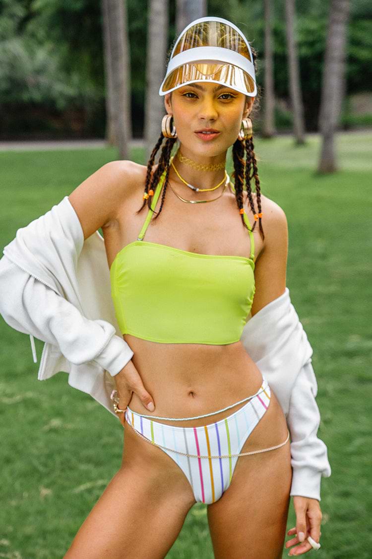 Midkini bandeau à bretelles amovibles