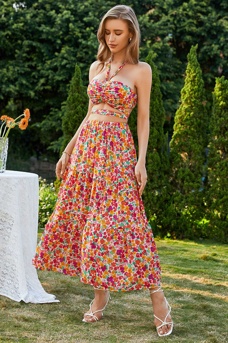Allegra Vestido plisado en forma de A con cinturón