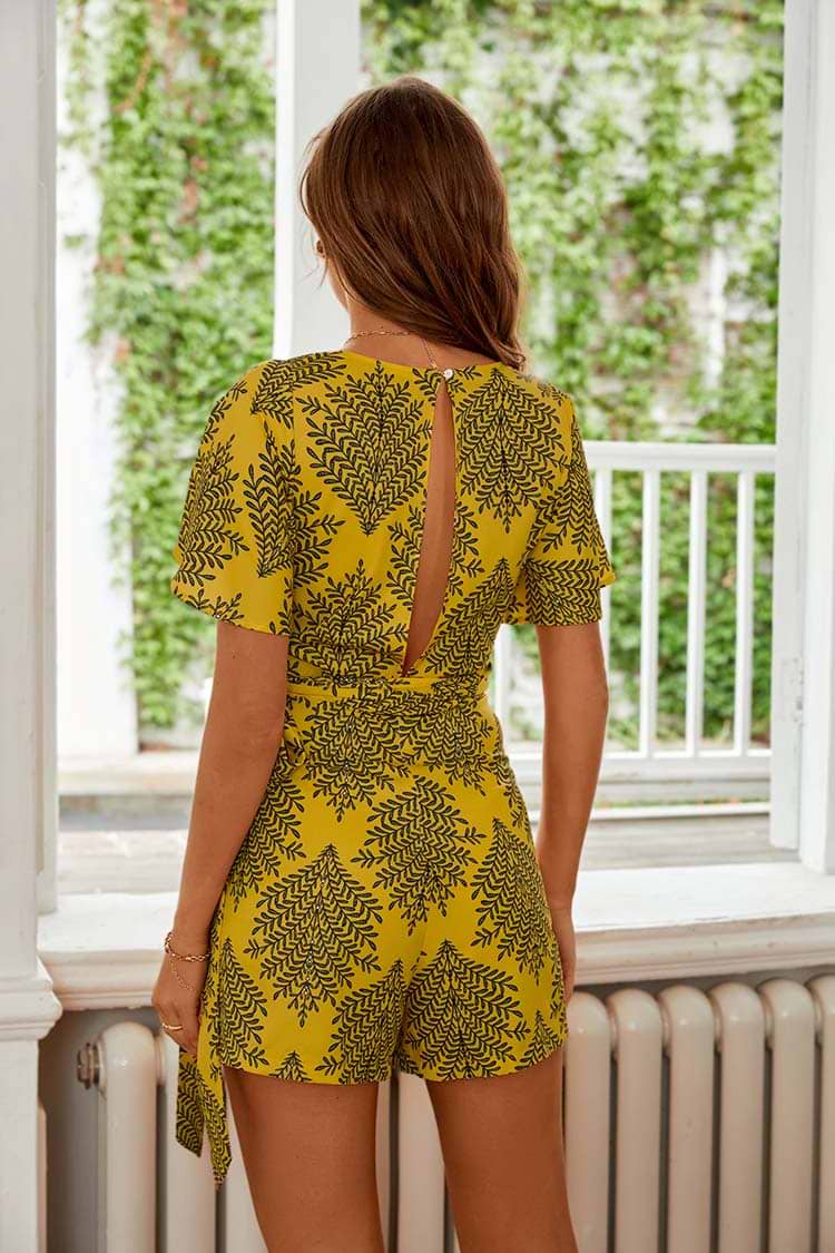 Mameluco Navagio Column amarillo y con lazos