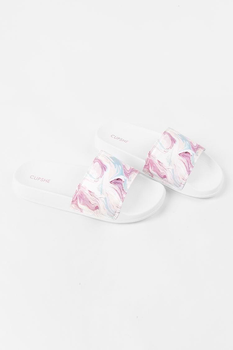 Tongs blanches à bout ouvert