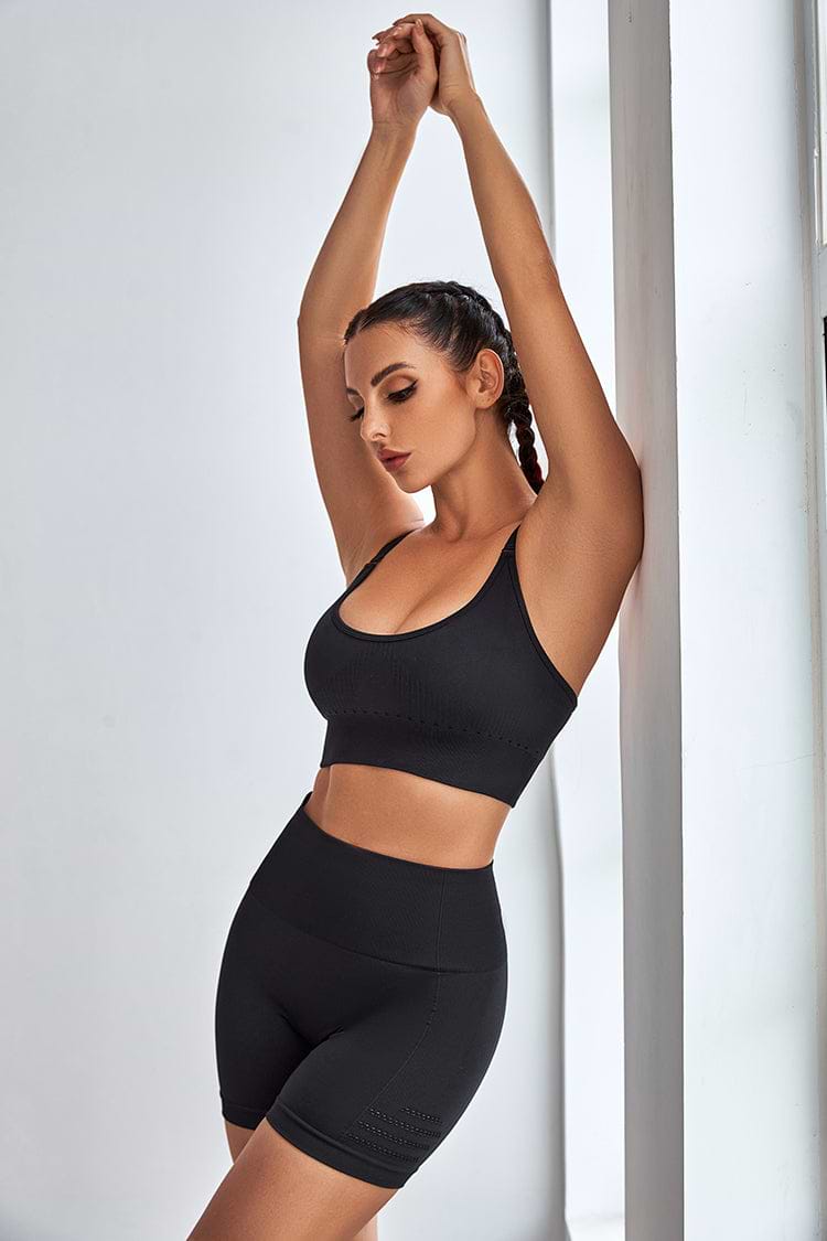 Soutien-gorge de sport à col en U à maintien moyen