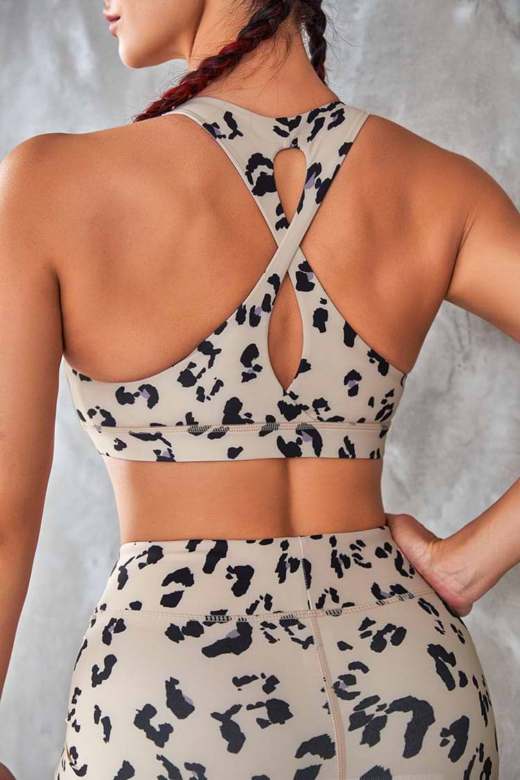 Sport-BH mit Leoparden in Braun