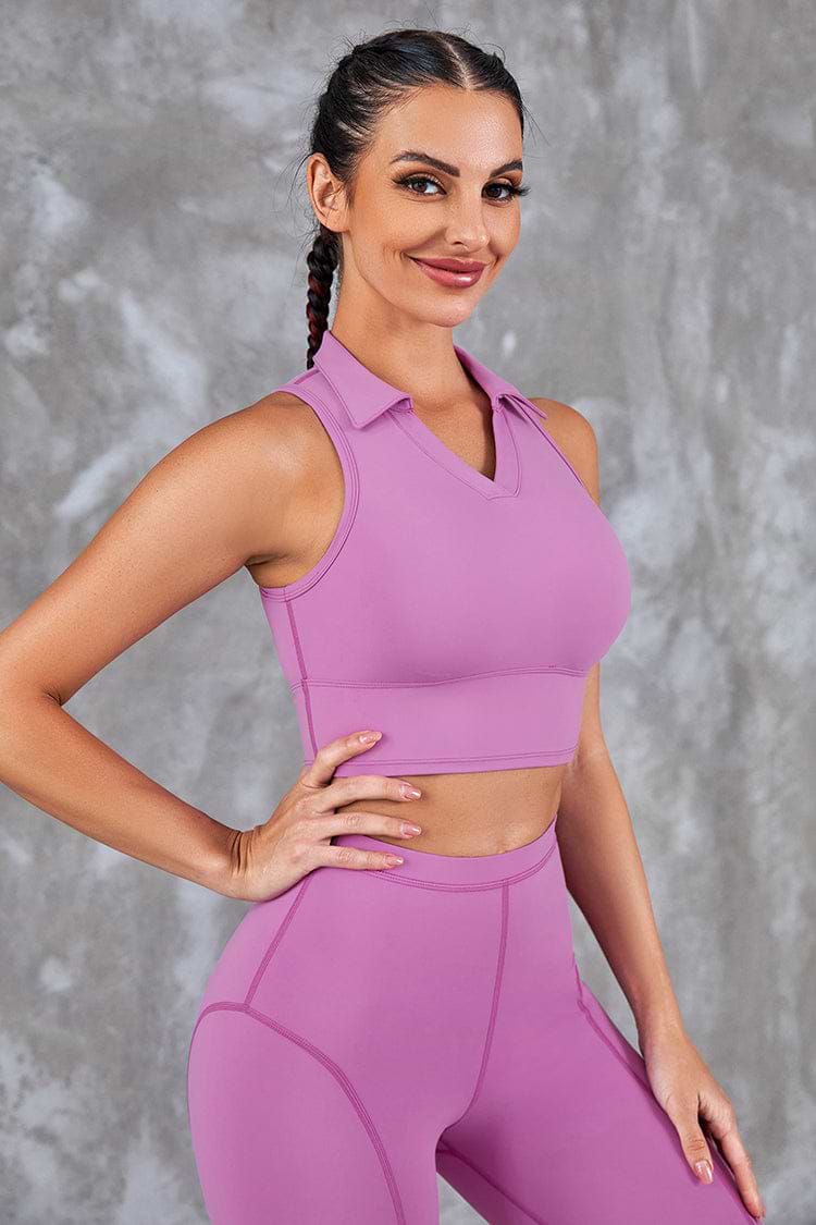 Tropix Shirt Collar Crop Sports Bra