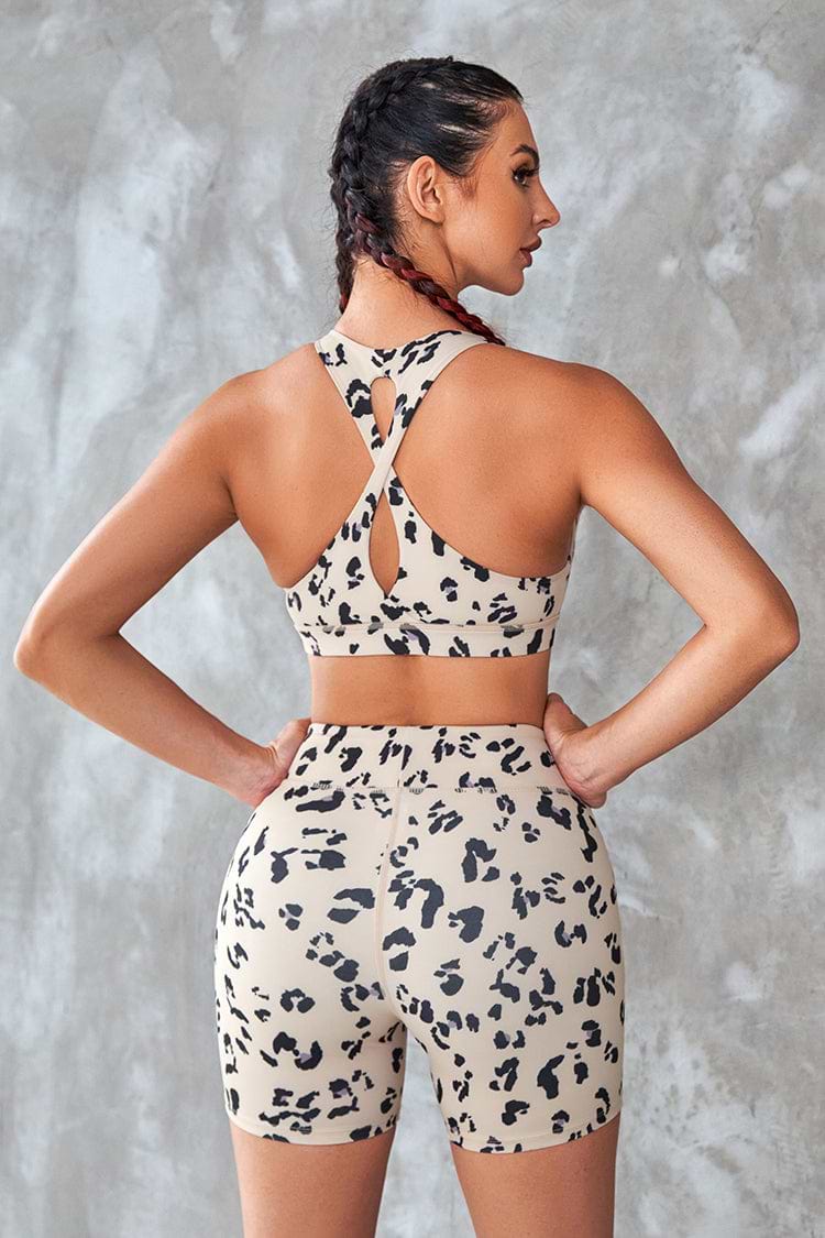 Golden Bay Leopard Back Sports Bra