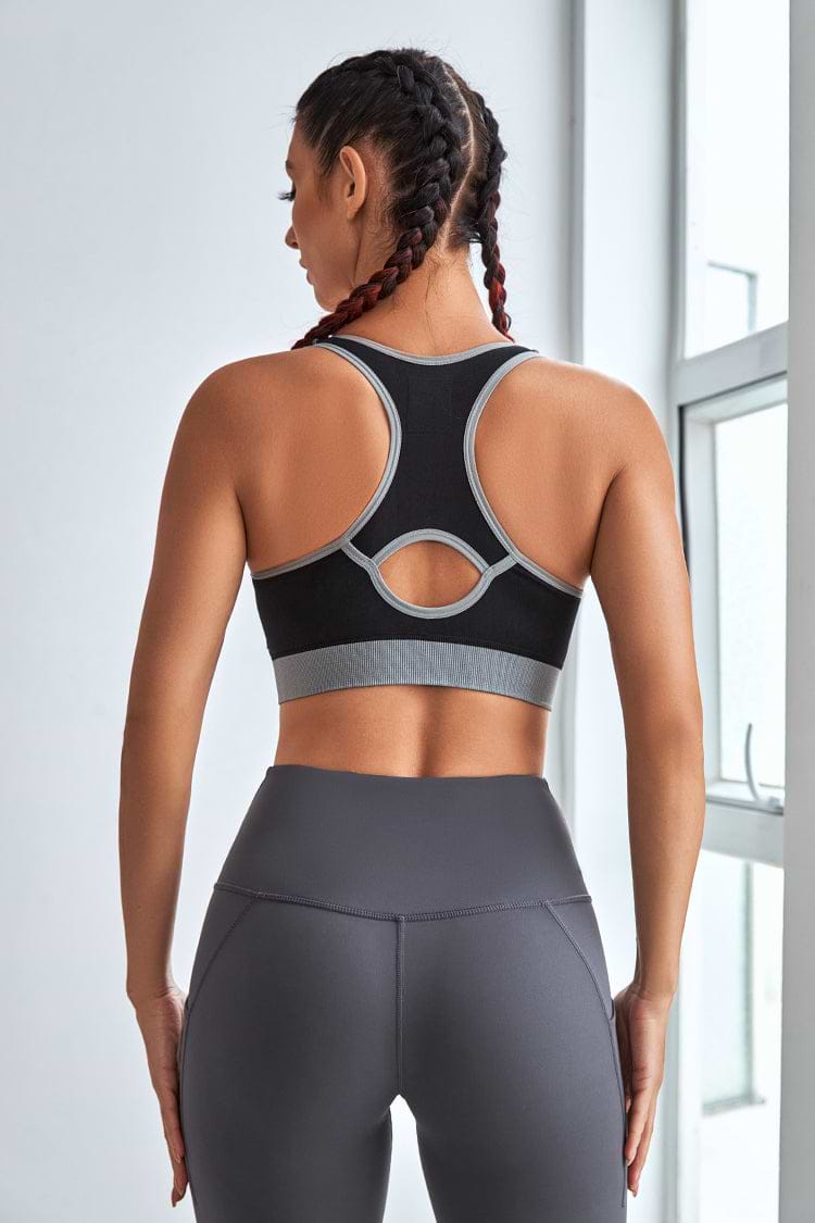 Front-Reißverschluss Sport-BH mit Cut Out