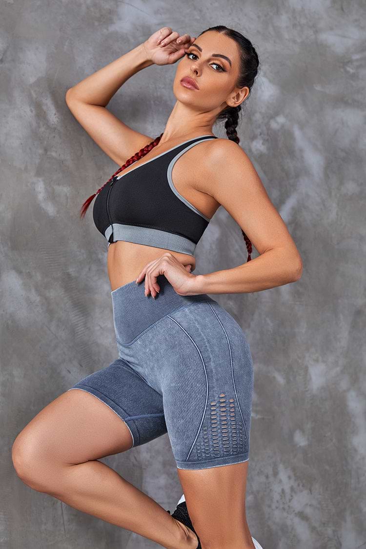 Short de motard à taille élastique