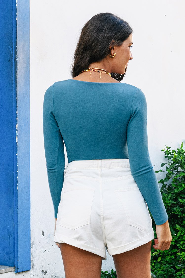 Irene Long Sleeve V-neck Bodysuit