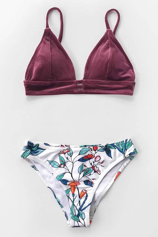 Bikini Texturizado y Floral