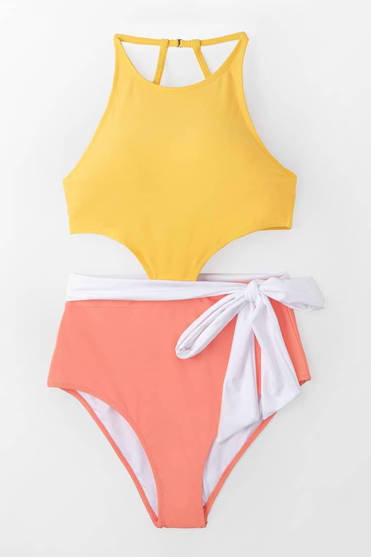 Bañador Bloque De Color Divertido De Verano